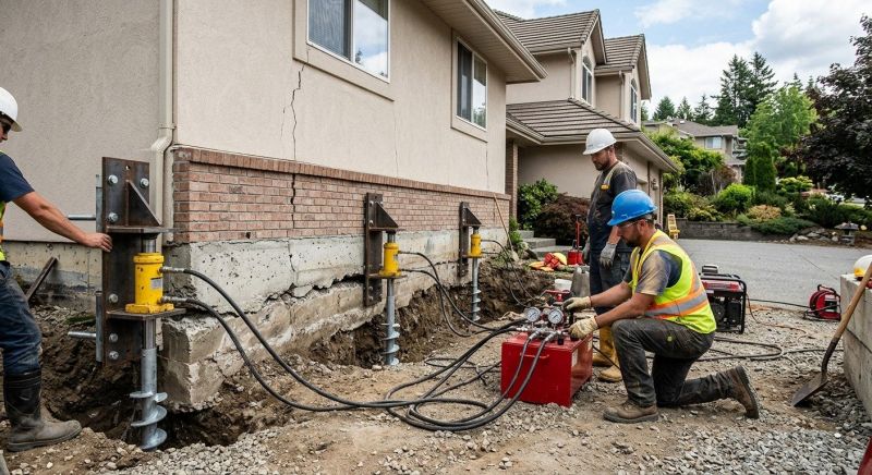 Sinking Foundation Lifting in Lake Arrowhead, CA