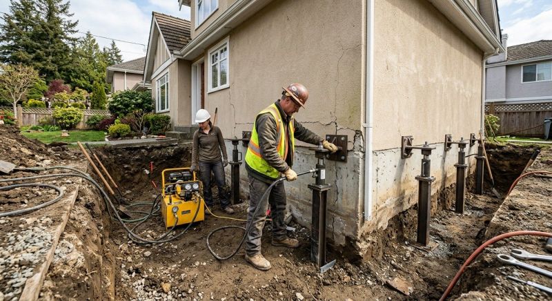 Sinking Foundation Repair in Redlands, CA